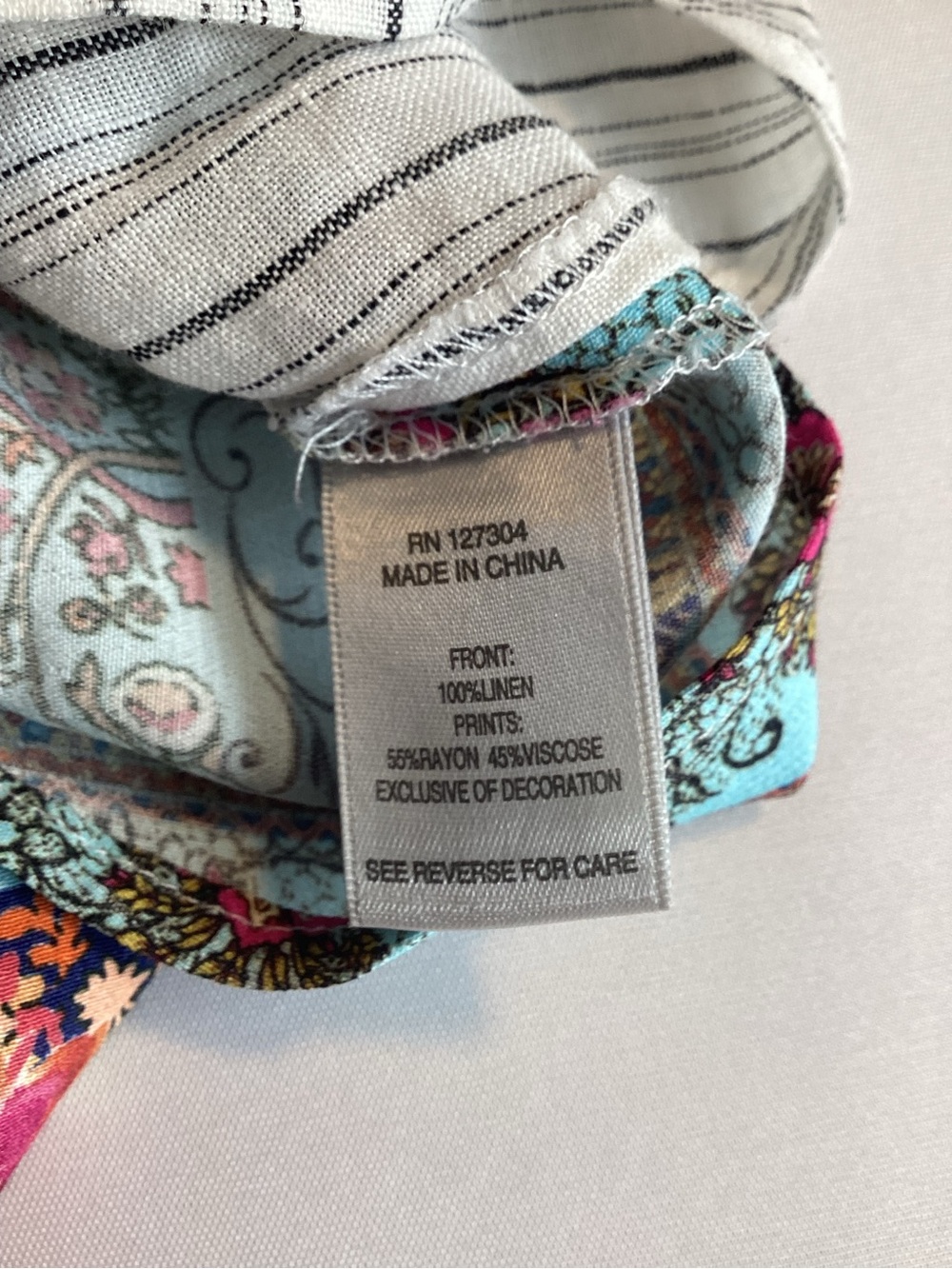 John Mark White Striped Tunic with Multicolor Embroidery - Picture 8 of 13